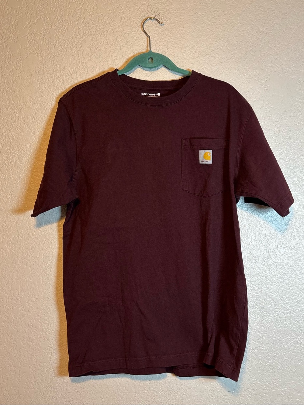 Carhartt Loose Fit Maroon Medium Shirt with Pocket Utility
